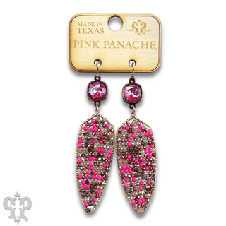 Arrow shape seed bead earring with Austrian crystal - Boutique Bella BellaEarrings