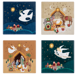 Artisan Coaster 4-piece Set, Ceramic Ganz - Boutique Bella BellaChristmas Decor