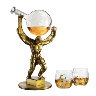Atalas Bronze World Globe Whiskey Decanter Premium Barware Gift - Boutique Bella BellaDecanter Sets