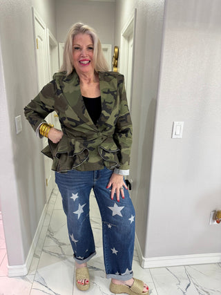 Attention Please Camo Blazer - Boutique Bella BellaBlazer