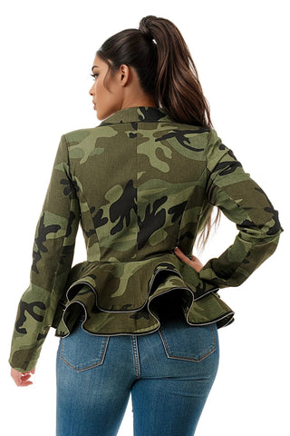 Attention Please Camo Blazer - Boutique Bella BellaBlazer