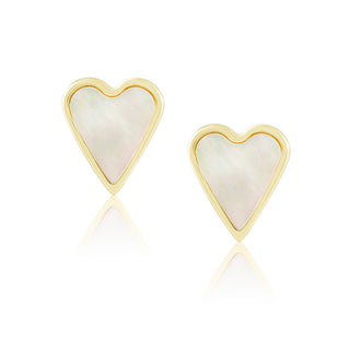 Aubrey MOP Heart Studs - Boutique Bella BellaEarring