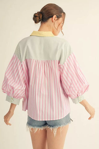 Aurora Stripe Blouse - Boutique Bella BellaBlouse