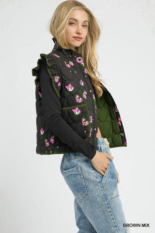 Autumn Bloom Quilted Vest - Boutique Bella BellaVest