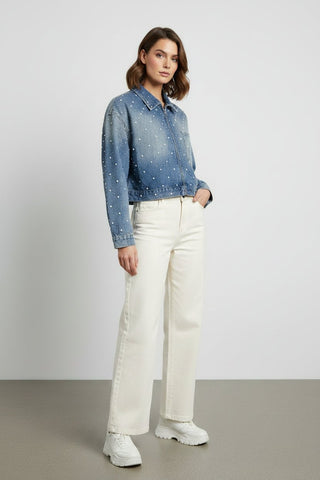 Azalea Wang Clarina Cropped Denim Jacket - Boutique Bella BellaDenim Jacket