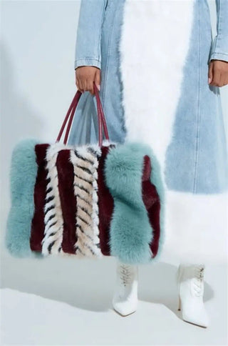 Azalea Wang Fauz Fur Tote - Confidante - Boutique Bella Bellabags