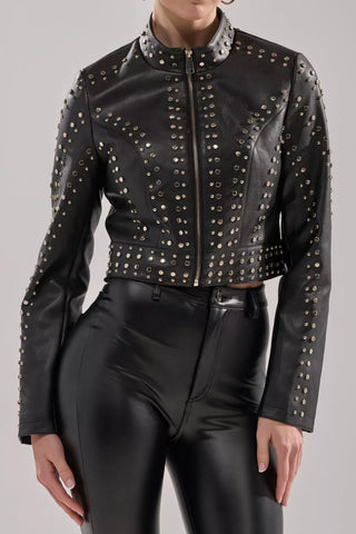 Azalea Wang Silvina Butter Leather Moto Jacket - Boutique Bella BellaJacket