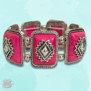 Rectangle aztec stone bracelet - LC