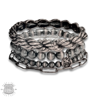 Western burnished metal bracelet set