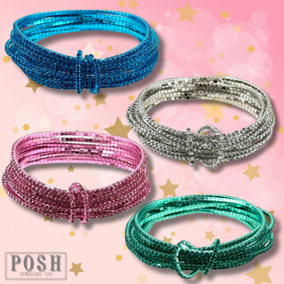 Tiny rhinestone stretch bracelet set - LC