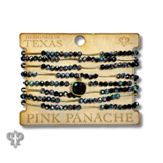Crystal and tube bead bracelet set, Austrian crystal - LC