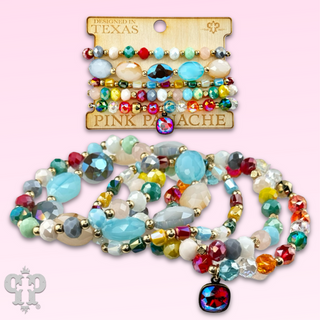 Opaque bead bracelet set - LC