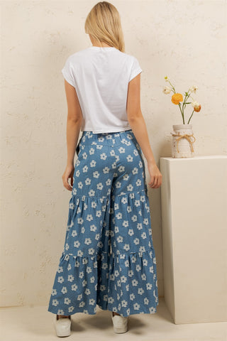 Daisy Meadow Tiered Wide-leg Pant