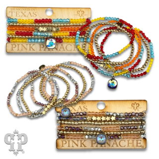 Faceted, round and star bead bracelet with a crystal from Swarovski®