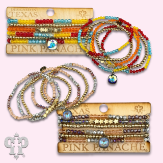 Faceted, round and star bead bracelet with a crystal from Swarovski®