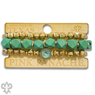 Color and gold bead bracelet set with Austrian crystal - LC