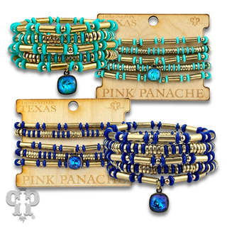 Disc and tube bead bracelet with a crystal from Swarovski®