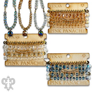 Faceted heishi bead bracelet with twisted tube bead feature