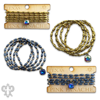 Rice bead bracelet with a crystal from Swarovski®