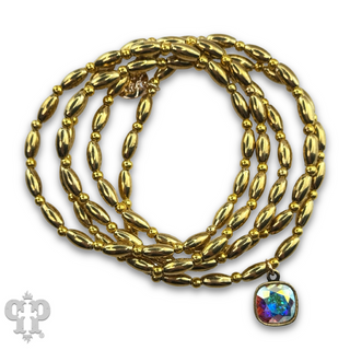 Rice bead bracelet with a crystal from Swarovski®