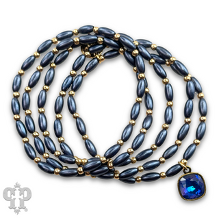 Rice bead bracelet with a crystal from Swarovski®