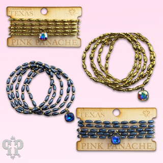 Rice bead bracelet with a crystal from Swarovski®