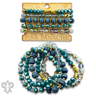 Faceted and round bead bracelet