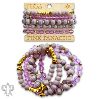 Faceted and round bead bracelet