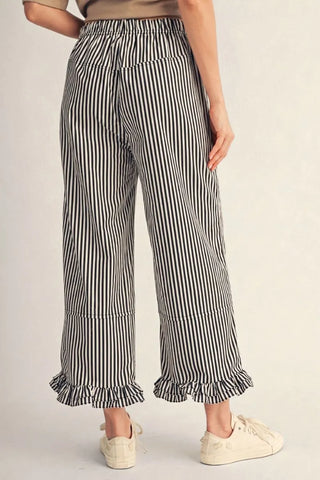 Boardwalk Breeze Striped Pants - Brown