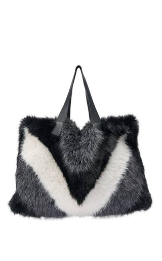 CONFIDANTE-GRAYMULTI FAUX FUR HANDBAG