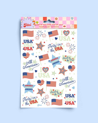 Fourth of July Tattoos | glow in dark, patriotic, usa flag,