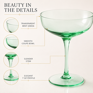 Colored Coupe Glass 7OZ Set Of 4 By Colorful Champagne Cocktail Glasses Fancy Manhat