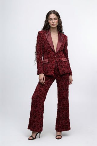 Burgundy Glam Velvet Tuxedo