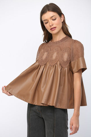 Babydoll in Mocha Top - Boutique Bella BellaTops