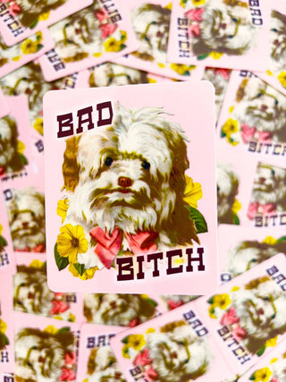 Bad Bitch Funny Dog Sticker - Boutique Bella Bellasticker
