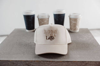 Bad Day to Be a Latte Vintage Embroidered Trucker Hat - Boutique Bella BellaHats