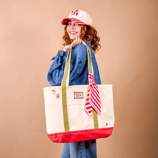 Peppermint Stripes The Darling Canvas Tote Bag