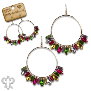 Baguette rhinestone circle earring - Boutique Bella BellaEarrings