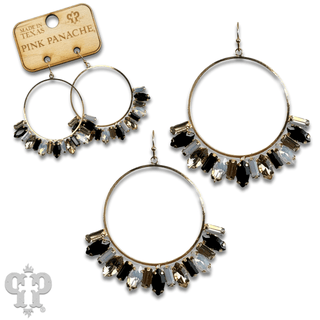 Baguette rhinestone circle earring - Boutique Bella BellaEarrings
