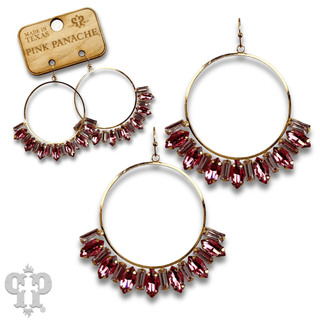 Baguette rhinestone circle earring - Boutique Bella BellaEarrings