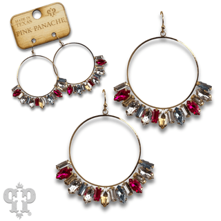 Baguette rhinestone circle earring - Boutique Bella BellaEarrings