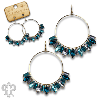 Baguette rhinestone circle earring - Boutique Bella BellaEarrings