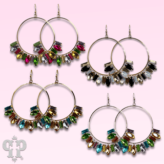 Baguette rhinestone circle earring - Boutique Bella BellaEarrings