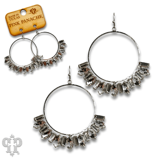Baguette rhinestone circle earring - Boutique Bella BellaEarrings