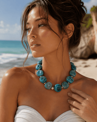 Bahama Blue Beaded Necklace - Boutique Bella BellaNecklace