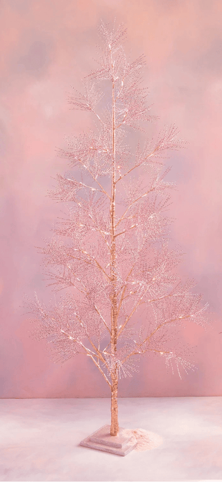 Ballerina Pink Metallic Tree with Lights – 6 ft - Boutique Bella BellaChristmas Tree