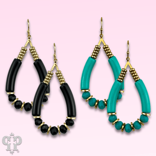 Bamboo tube and faceted bead earring, last call - Boutique Bella BellaEarrings