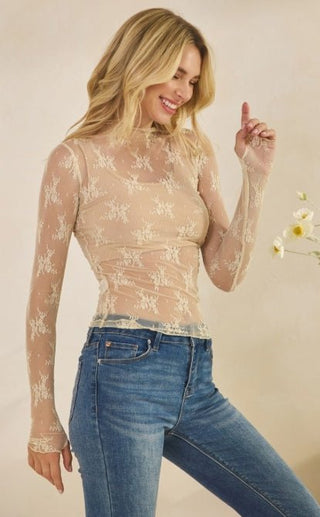 Barely There Lace Top - Boutique Bella BellaTops