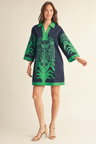 Baroque Floral Emb. Dress - Boutique Bella BellaDresses