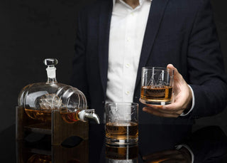 Whiskey Barrel Decanter With Ship Premium Barware Gift Elegant Drinkware Collection